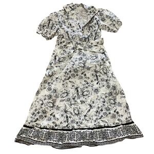 Joie Floral Print Cottage Maxi Dress Puff Sleeve Belted Women's 10 Pockets NWOT‎